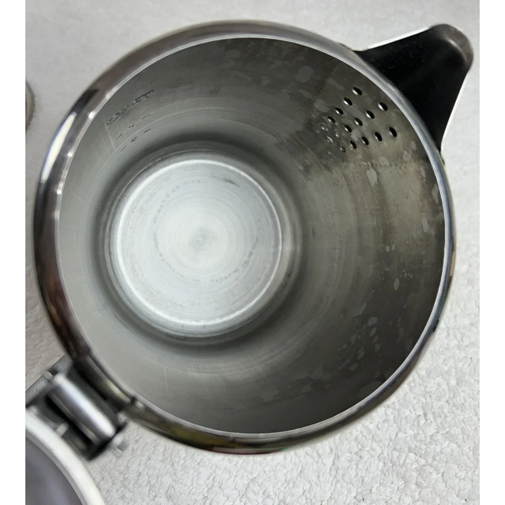 Vintage Stainless Steel Coffee Percolator 9 Cup Mid Century Modern Stove Top Pot